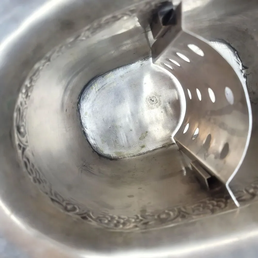 Vintage Pottery Barn Pewter Wine Bottle Champagne Chiller Holder Ice Bucket